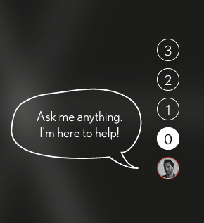 A message appears when guests hover over the help chatline icon