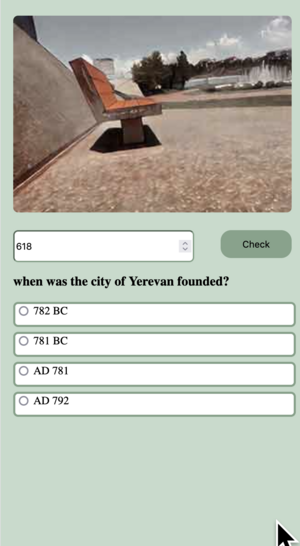 screenshot of one of the questions in the mobile game
